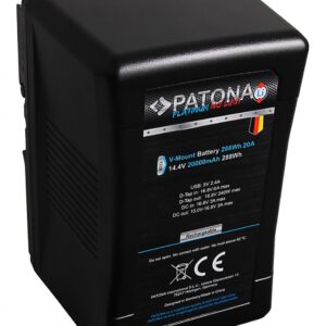 Premium Platinum Battery V-Mount 30A 288Wh with Tesla-cells Sony BP-290W DSR 250P 600P 650P 652P