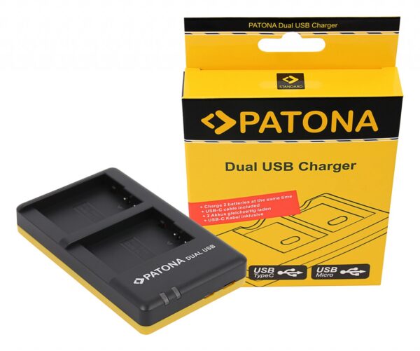 Dual Quick-Charger Panasonic DMW-BLC12 E incl. USB-C cable