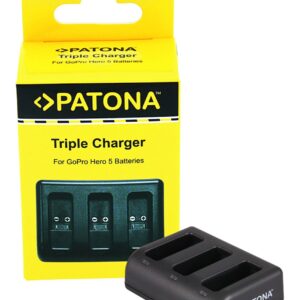 Triple Charger GoPro Hero 8 AHDBT-801 Hero 7 AHDBT-701 Hero 6 Hero 5 AHDBT-501 incl. cable